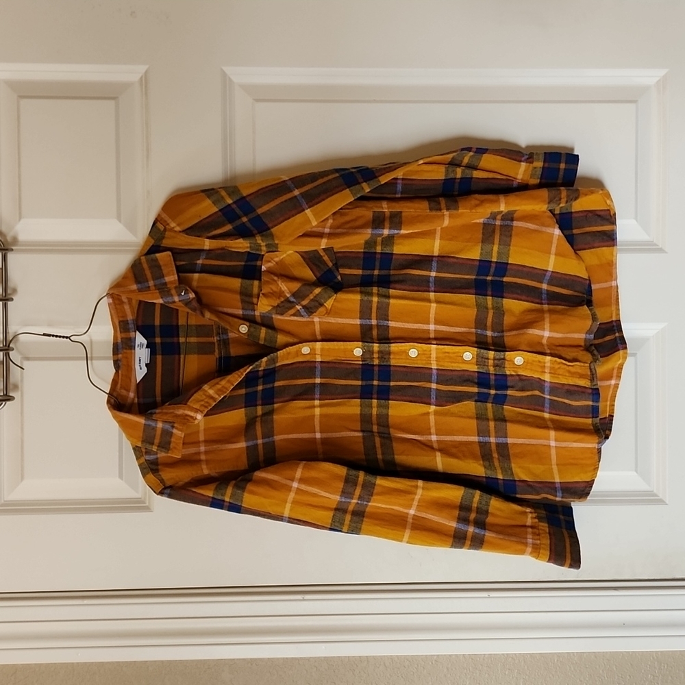 Old Navy Classic Yellow Flannel Button Up